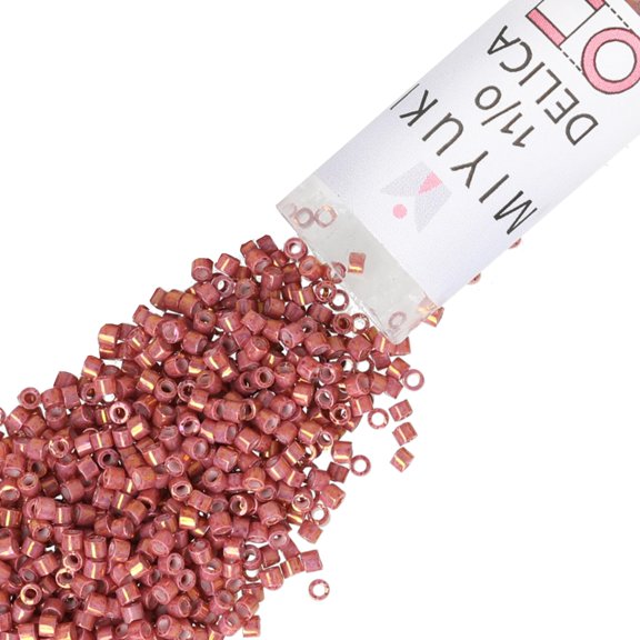 Miyuki Delica Seed Beads – Size 11/0, DB1016, Metallic Rhubarb Luster, 7.2 g, Approx. 1440 Pcs