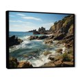 thumbnail image 2 of Designart "Rocky Coastline Rocky Beach painting I" Nautical & Beach Floater Framed Canvas Art Print, 2 of 7