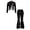 3-Black, variant on WhouRiu Girls Christmas Graphic Outfit Sets Fall Winter Long Sleeve Zip Up Jacket Flared Pants Clothes Set 4-14 Years