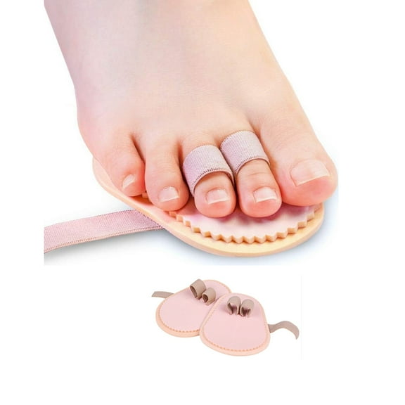 FOSVBEY 2-6 Pcs Hammer Toes Straightener Toe Splint Corrector for Claw, Curled, Crooked Toe, Cushion Brace Joint Realign Metatarsal Support Loop (2 Holes)