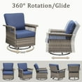 thumbnail image 5 of PPorfamilia 5 Piece Outdoor Patio Furniture Sets, All-Weather Rattan Conversation Sofa Sets with Rocking Swivel Chairs and Navy Cushions, 5 of 11