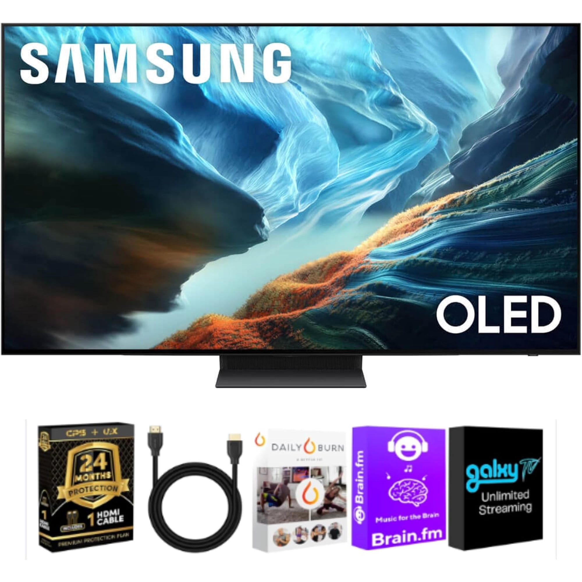 Samsung 77 Inch Class S90H Series 4K OLED Vision AI Smart Tizen TV Bundle with HDMI Cable, Streaming Bundle and 24 Month CPS Protection Plan, HDR Gaming TV, WiFi Smart Home Theater Entertainment