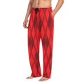 thumbnail image 5 of IAUYY 95% Cotton Mens Pajama Pants Breathable and Sweat-Absorbent Two Side Pockets Sleepwear Bottom Pants Elastic Waistband Easy to put on and Take Off Red Design, 5 of 7