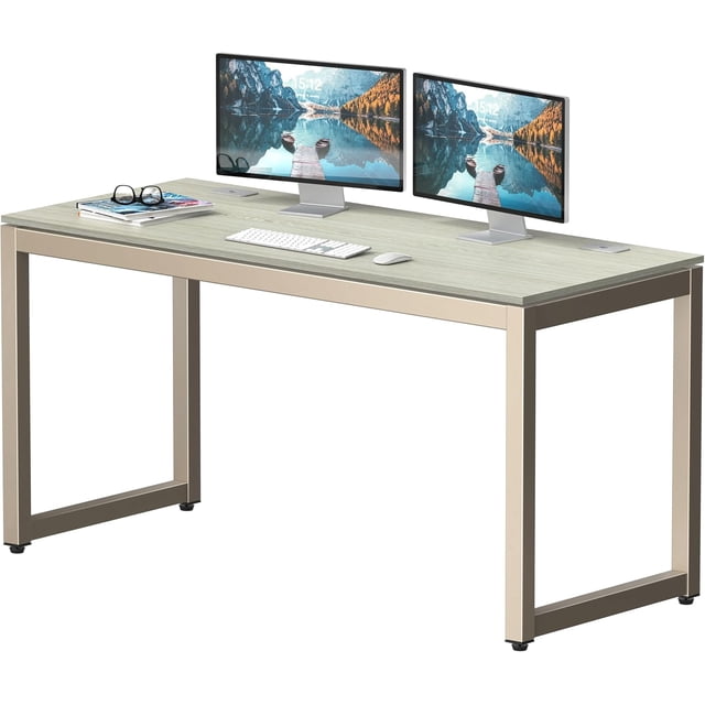 Commercial-Grade Office Computer Desk x cm Silver w/Espresso Top