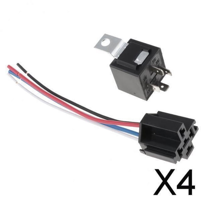 Conector de Arnés de Cableado de Enchufe de Relé de 4 Pines Baoblaze 40A para Camión de Coche 4 piezas