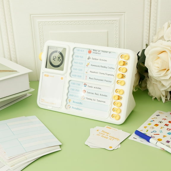 Task Timer for Kids Silent Visual Timer with Chore Chart Board Efficient Time Management Tool for Home School Classroom Desk