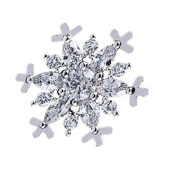 Luxshiny 1Pc Snowflake Brooch with Elegant Collar Clip for Party and