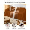 thumbnail image 4 of Burnt Orange Beige Striped Sofa Covers for 2-3 Cushion Couch L-Shaped Sectional, Modern Farmhouse Retro Lines Washable Sofa Covers Slipcover for Living Room Furniture, Couch Cover Blanket 71"x134", 4 of 9