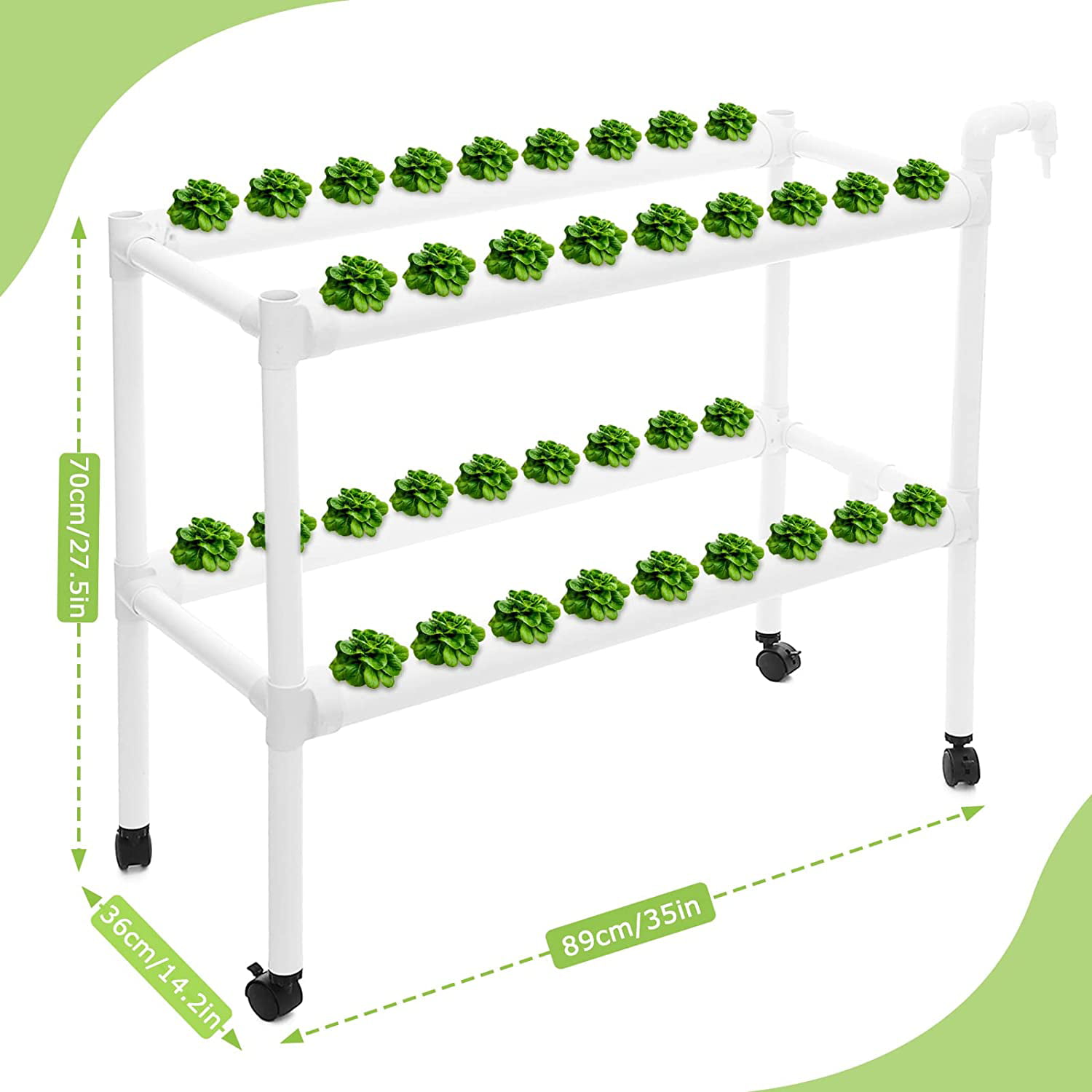 Vertical Type Hydroponic 36 Plant Sites Grow Kit with Pump Baskets Grow System