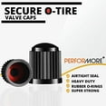 thumbnail image 3 of Performore 30 pcs Tire Valve Caps Heavy-Duty Stem Covers with O-Rubber Rings, Universal Car Wheel Tire Valve Stem Caps Dust Cover for Cars, SUVs, Bikes, Bicycles, and Motorcycles (Black), 3 of 7