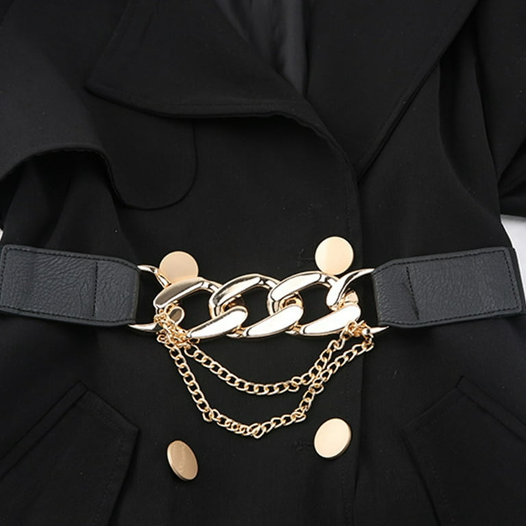 Zruodwans Women Chain Belts for Women Faux Leather Metal Waist Belt Punk  Elegant Body Chain Ladies Waist Chain Strap Dress Belt Clothes Accessories  