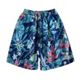 thumbnail image 2 of sovlvnd Running Shorts for Men, Mens Casual Printed Beach Shorts With Elastic Waist And Drawstring Pocketless Knee Length M, Blue, 2 of 9