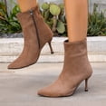 thumbnail image 5 of Womens Chic Ankle Booties Pointed Toe Stiletto Heel Shoes Side Zip Faux Suede Fashion Short Party Evening Date Night Office Daily Wear Boots, 5 of 10