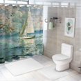 thumbnail image 7 of Orinice Ambesonne art shower curtain, Monet sailing yacht bird watercolor brush strokes, fabric bathroom décor set 36x72, 7 of 7