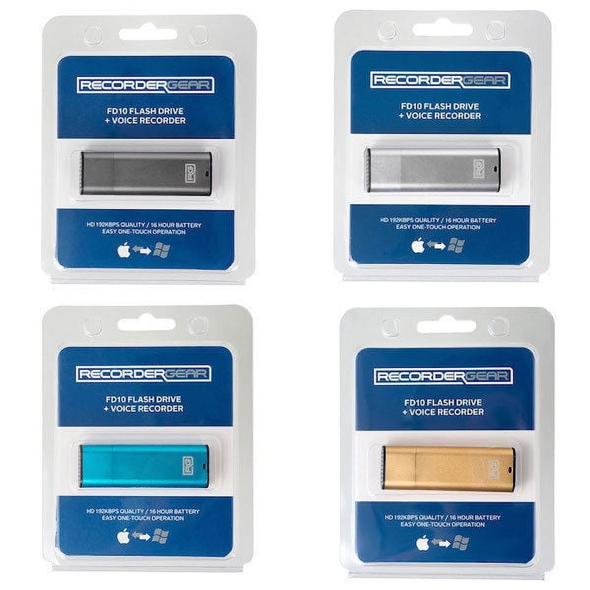 FD10 8GB USB Flash Drive Voice Recorder _ Small 192kbps HD Quality Audio Recording Device _ 16hr Battery 90hr Capacity _Gra