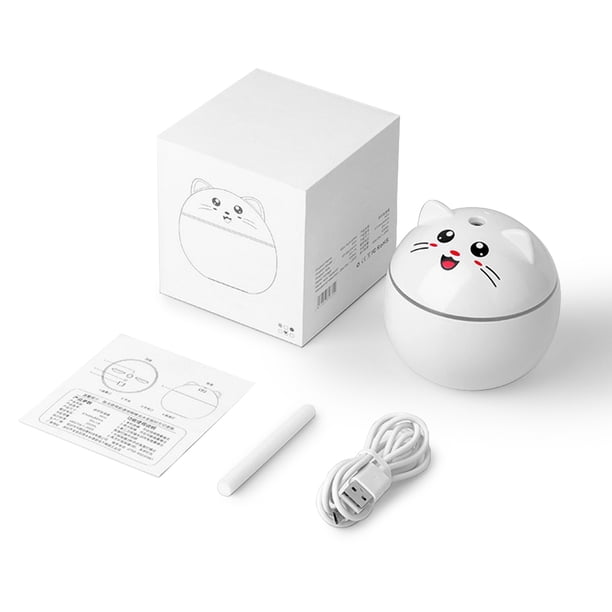 Humidificador de aire 300 ml 2W Viaje portátil LED Difusor de aroma con luz de noche Decoración de dibujos animados Mistán a rociadora para el hogar blanco sidaley HA028335-01B