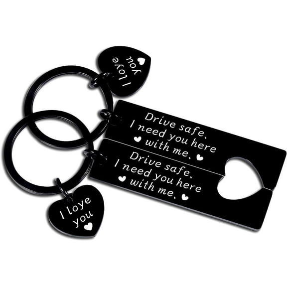 Boo Basket for Men, Mens Boo Basket Essentials, Drive Safe I Need You Here with Me Keychain, Anniversary 1 Year Gifts for Husband Wife, Funny Couple Gifts Drive Safe I Love You Key Chain for Him Her