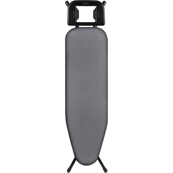 Classic Ironing Board 43" X 13" W/with Iron Rest | Full Metal Construction| Height Adjustable | Heat & Scorch Resistant Fabric | Anti-Skid Feet | Easy to Fold (Dark Grey)