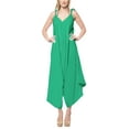 thumbnail image 4 of HAPPY BAY Women's Loose Long Jumpsuit Cami Rompers Playsuit OSFM 14-16W [L- 1X] Shamrock Green_C121, 4 of 5