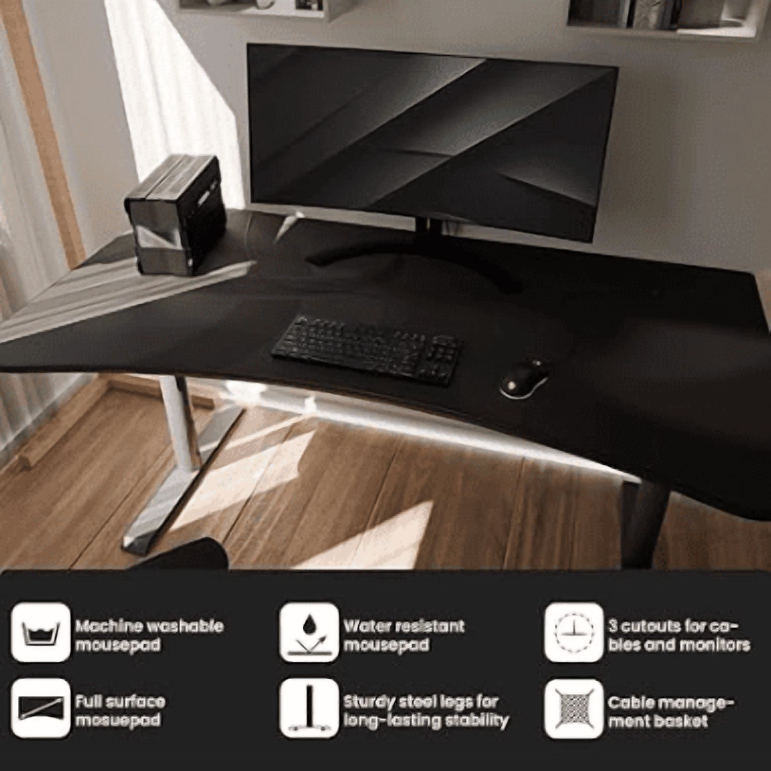 Arena Gaming Desk - Gunmetal