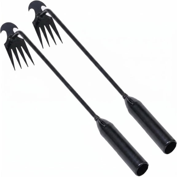 Weed Puller Tool Garden Weed Pulling Tool, Portable Garden Weeder Tool Uprooting Weeding Tool, 4 Teeth Manganese Steel Forged Hand Weeder for Vegetable Gardening Backyard Farm Planting & Weeding