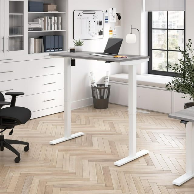 Bureau Debout Réglable Move 40 Series 48W en Gris Platine - Bois d'Ingénierie