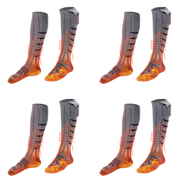 Calcetines calefactables Calefacción de invierno eléctrica lavable para hombres y mujeres (gris)