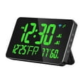 thumbnail image 2 of Reloj de pared digital con alarma de temperatura alta entre semana y LED rectangular Verde, 2 of 9