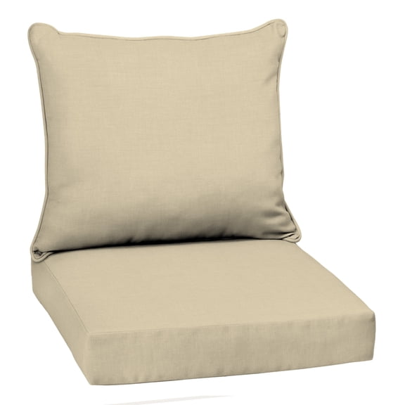 ARDEN Outdoor Deep Seat Cushion Set, 22 x 24, Water Repellent, Fade Resistant 22 x 24, Tan Leala
