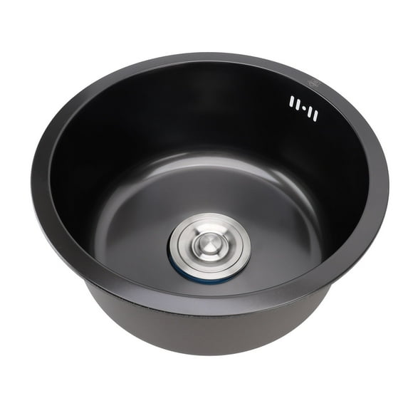 Undermount Small Kitchen Sink, Single Bowl Kitchen Sink Nano Black Stainless Steel  for Kitchen