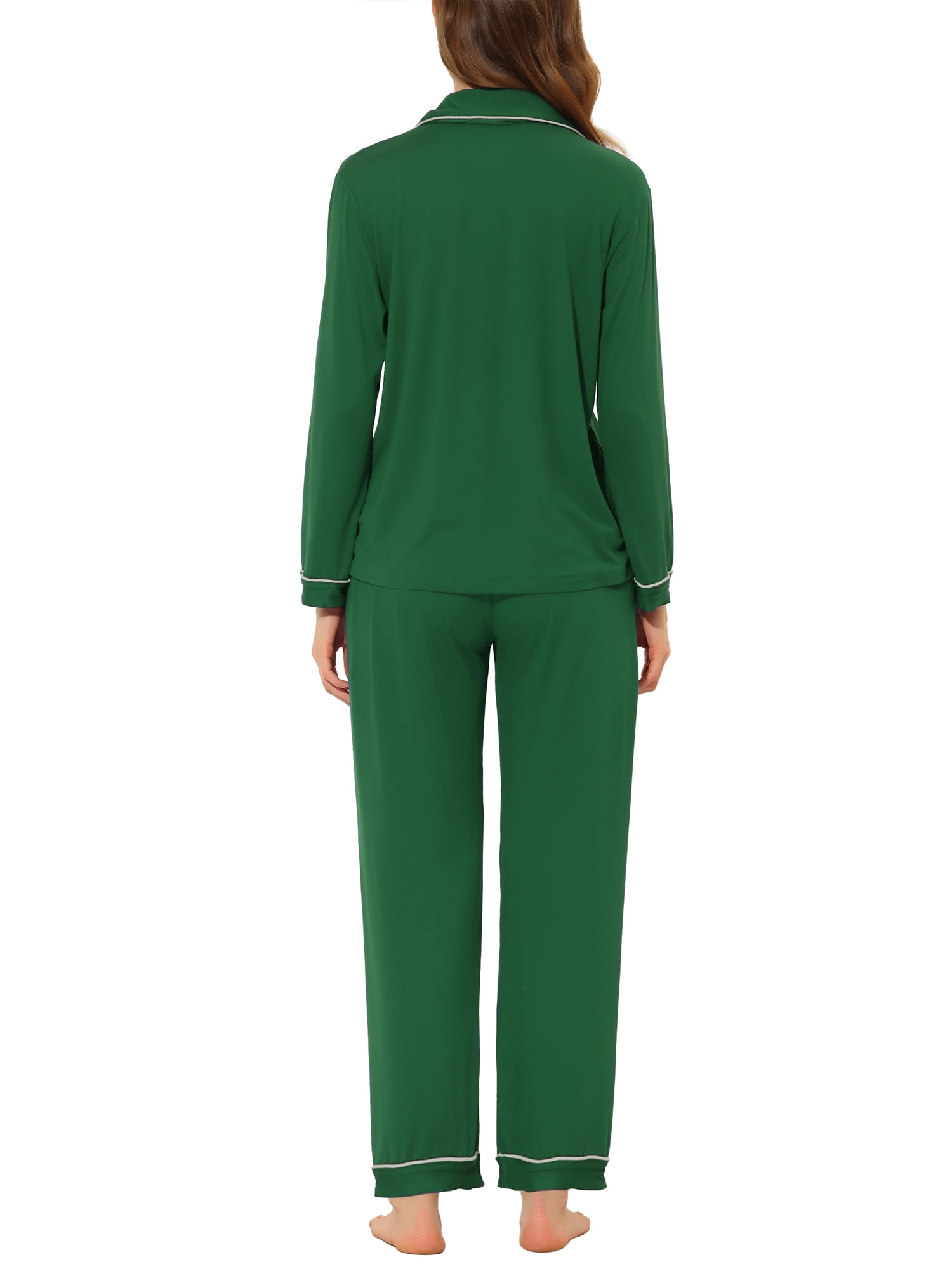 Unique Bargains Women's Pajama Sleep Shirt Nightwear Sleepwear Lounge Modal Pj Sets