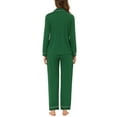 thumbnail image 3 of INSPIRE CHIC Women's Sleepwear Pajamas Modal Button Down Long Sleeves Tops with Pants Loungewear Set L Green, 3 of 5