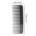 thumbnail image 2 of Unique Bargains 1 Pc Flat Style Wide Tooth Comb for Curly Thin Hair Plastic Black, 2 of 3