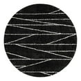 thumbnail image 3 of Unique Loom Serenity Shag Collection Area Rug - Castries (10' Round Black and White), 3 of 13