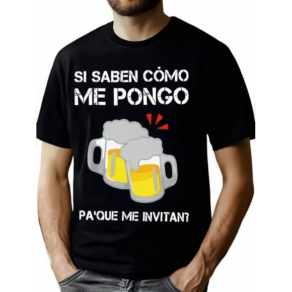 Beer If She Know What I Wear Spanish Humor Shirt for Drink Lovers Gift Tops Cotton SoftFather's Day, Mother's Day, New Year, Spring Festival, Valentine's Day, Independence Day, birthdays, parties, g