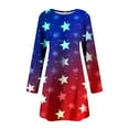 thumbnail image 4 of Colorful Brunch Dress for Women Fall Summer Long Sleeve Crewneck Spandex Star Graphic Midi Knee Length Loose Fit Dress Women 2025 Clothes Y2K XXL, 4 of 4