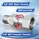 thumbnail image 2 of 2 Piezas de Conexión Giratoria para Hidrolavadora NPT de 3/8 Pulgadas, Adaptador Macho A Hembra Giratorio Antitorsión de 3/8 Pulgadas, Conector Giratorio de 360°, 2 of 5