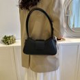thumbnail image 4 of Bolso bandolera de hombro con textura de moda informal de PU de color sólido nuevo para debajo del brazo negro, 4 of 5