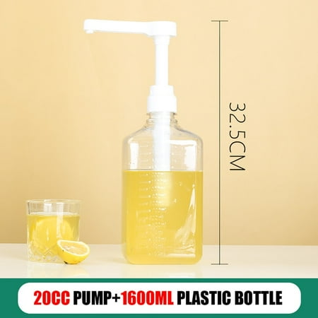 

1600ml Coffee Syrup Dispenser Multi-Function Honey Sauce Ketchup Bottle with 5/8/10/15/20/30CC Pump Scale Syrup Drip Dispenser