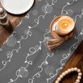 thumbnail image 3 of White Lines Table Runner 72 Inches, Vintage Abstarct Minimalist Art Gray Bed Runner Dresser Scarves Tabletop for Indoor Outdoor Parties/Ceremony/Banquet, 14" x 72", 3 of 9