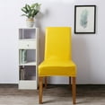 thumbnail image 3 of Amdohai Stretch Solid Pu Leather Waterproof Dining Chair Cover Slipcover Removable, 3 of 7