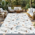 thumbnail image 3 of Fsddascl White Jellyfish Coral Outdoor Rug for Patio/Deck/Porch, Non-Slip Large Area Rug 6 x 9 Ft, Summer Ocean Coastal Conch Shell Indoor Outdoor Rugs Washable Area Rugs, Camping Rug Carpet, 3 of 5