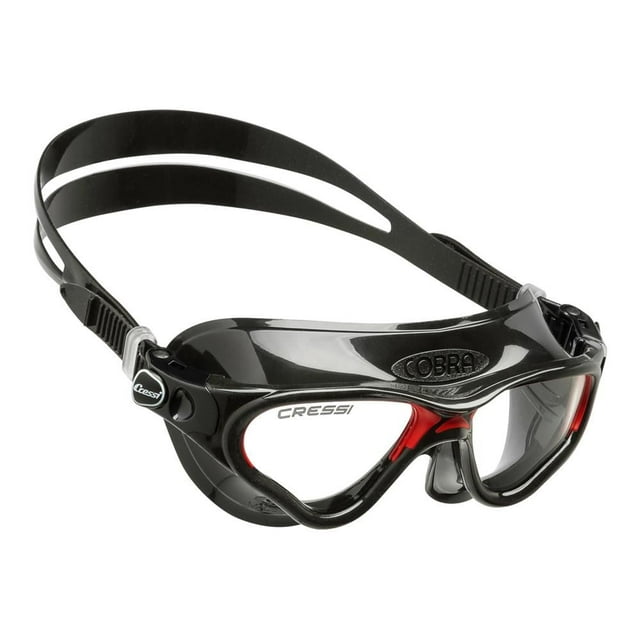 Goggle Cressi Cobra Adulto Negro/Rojo Lente Claro
