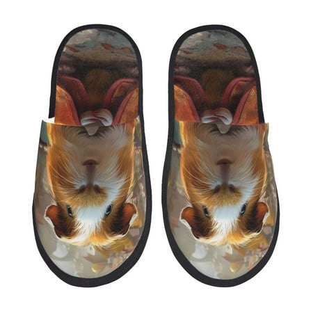 

Tideii Valley Meditating Guinea Pig for Home Indoor Cotton Slippers Autumn and Winter EVA Plush Slippers Household Supplies Unisex-Large