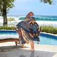 thumbnail image 3 of Yayeee Kids Hooded Towels Toddler Soft Absorbent Beach Bathing Wrap 50" x 23.5", Blue Geometric Eagle, 3 of 5