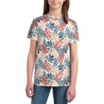 thumbnail image 3 of Wukai Tropical Leaves Youth Unisex Short Sleeve T-Shirt for Boys, Girls, Teens, and Kids-Medium, 3 of 7