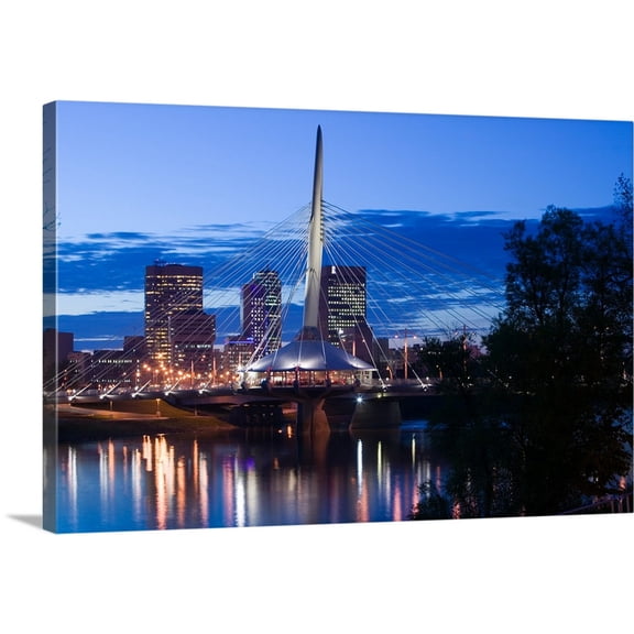Great BIG Canvas | "Canada, Manitoba, Winnipeg, Esplanade Riel Pedestrian Bridge" Canvas Wall Art - 30x20
