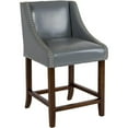 thumbnail image 2 of Home Square Carmel 24" Leather Counter Stool in Light Gray - Set of 2, 2 of 6