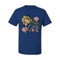 thumbnail image 2 of Wild Bobby Worship While You Wait Sunflower Pink and Yellow Inspirational/Christian Men Tee, Royal, X-Large, 2 of 6