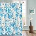 thumbnail image 3 of Fabric Shower Curtain, Blue Abstract Flowers Plants Watercolor Floral Shower Curtains with 12 Hooks Waterproof Machine Washable Bath Curtains for Bathroom, 54 x 78in, 3 of 6